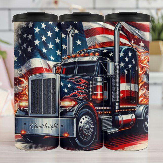 Patriotismus von American Truck Flames Thermosbecher (Von Creator hochgeladen)