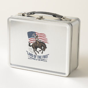 Patriots Cowboy Land der Freien Western Hemd De Metall Brotdose