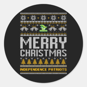 Patriots-Logos für Unabhängigkeit frohe Weihnachte Runder Aufkleber