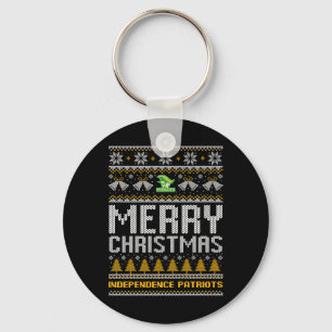 Patriots-Logos für Unabhängigkeit frohe Weihnachte Schlüsselanhänger