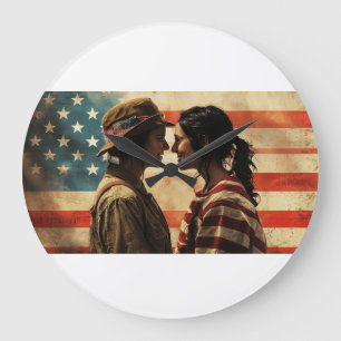 Patriot's Timepiece: A Tribute to American Pride a Große Wanduhr