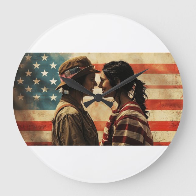 Patriot's Timepiece: A Tribute to American Pride a Große Wanduhr (Vorderseite)