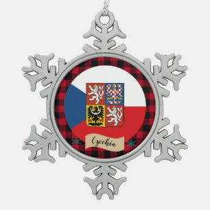 Patriots Tschechische Republik, Büffel kariert, ts Schneeflocken Zinn-Ornament