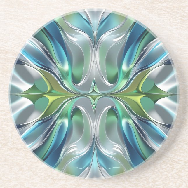 Patrón abstracto de ondas de Agua Getränkeuntersetzer (Vorne)