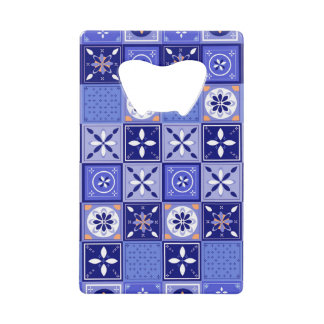 Patrón azulejo violeta geldbeutel flaschenöffner