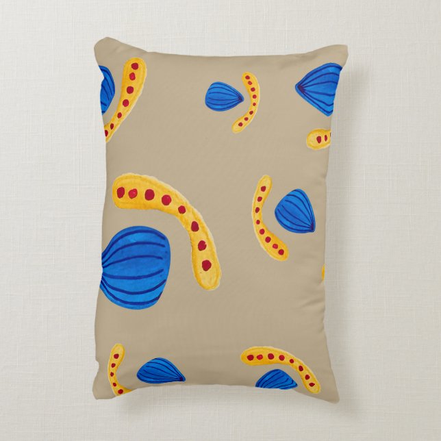 Patrón pintado a mano boho tono tierra dekokissen (Rückseite(Vertikal))