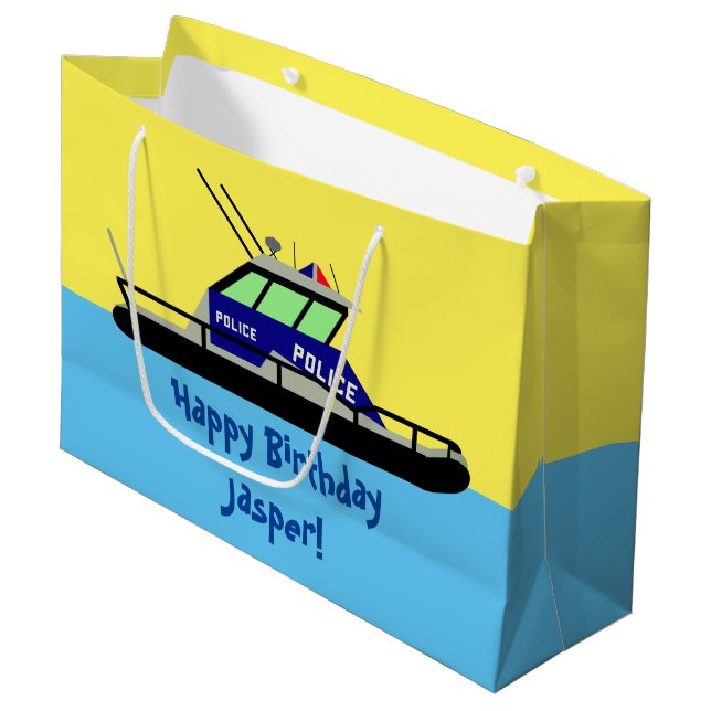 Patrouillenboot Große Geschenktüte (Vorderseite Schrägansicht)