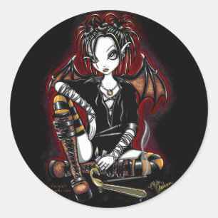 Patschulipflanzen-dunkle feenhafte runder aufkleber