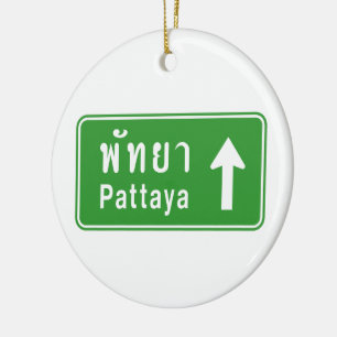 Pattaya Ahead ⚠ Thai Highway Traffic ⚠ Keramikornament