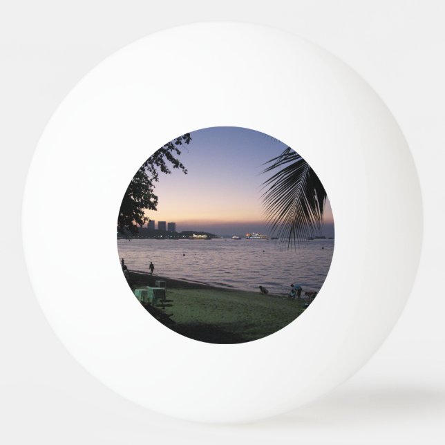 Pattaya Beach Sunset ... Chonburi, Thailand Tischtennisball (Vorderseite)