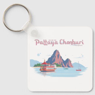 Pattaya Chonburi Thailand Pastel Travel Schlüsselanhänger