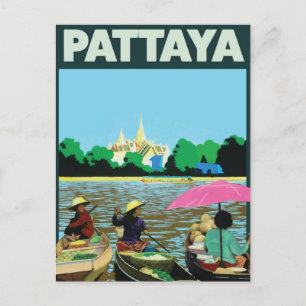 Pattaya Thailand Reiseplakat Feiertagspostkarte