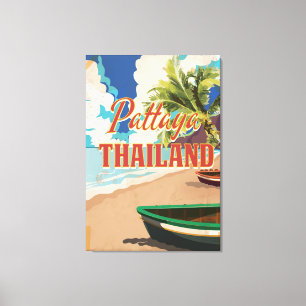 Pattaya Thailand Vintage Reiseplakat Leinwanddruck