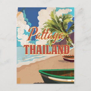 Pattaya Thailand Vintage-Reiseplakat Postkarte