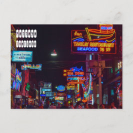 Pattaya Walking Street in Thailand Postkarte