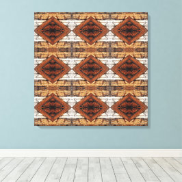 Pattenierte Holzplanken Diamantmuster Mixed Media Leinwanddruck