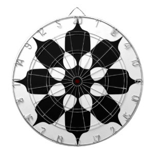 PATTER DER SCHWARZEN UND WEISSEN BLUME DARTSCHEIBE