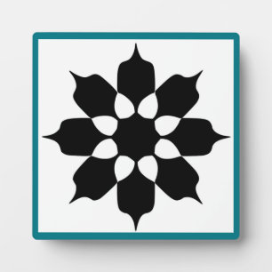 PATTER DER SCHWARZEN UND WEISSEN BLUME FOTOPLATTE