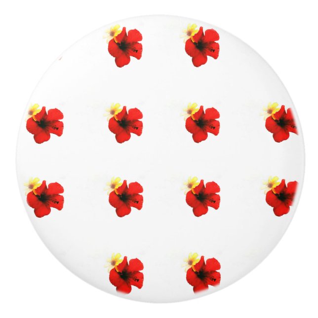 PATTER FÜR ROTE BLUME KERAMIKKNAUF (Vorderseite)