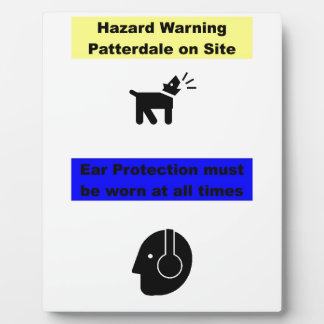 Patterdale Terrier Hazard Warnung! Fotoplatte