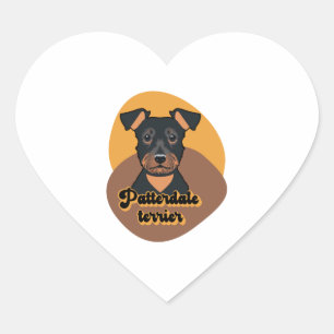 Patterdale Terrier Herz-Aufkleber