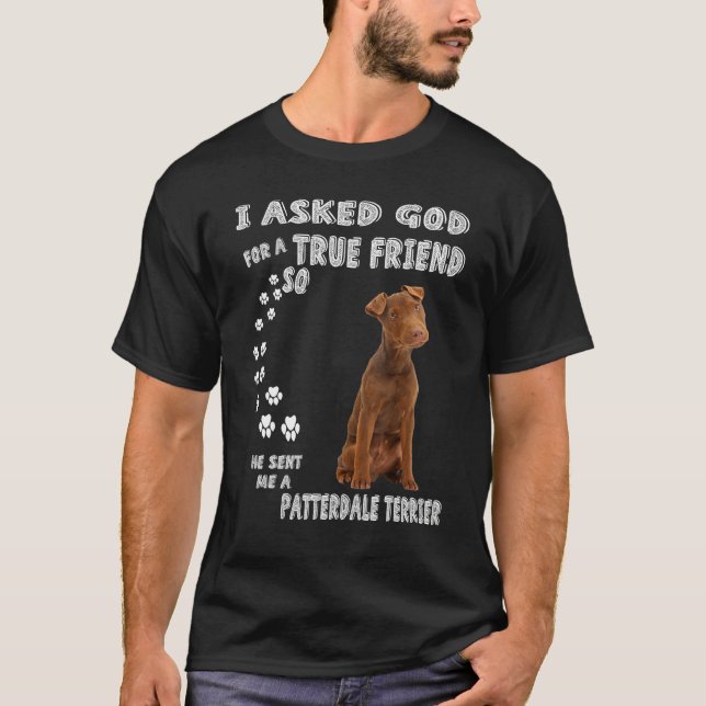 Patterdale Terrier Sprichwort Mama Vater Drucken T-Shirt (Vorderseite)