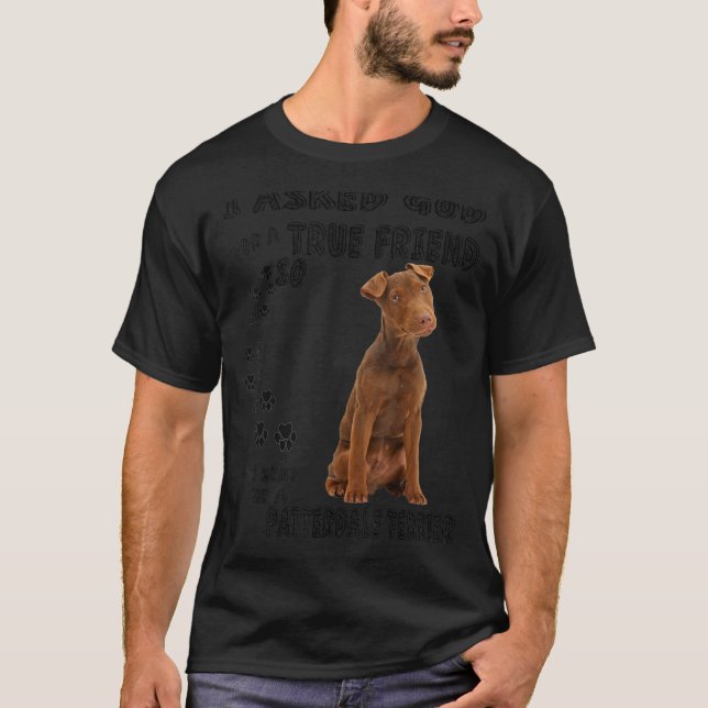 Patterdale Terrier Zitat Mama Vater drucken Tab T-Shirt (Vorderseite)