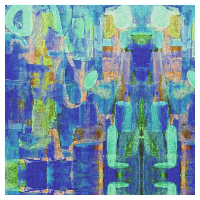 PATTERDESIGNER SPATIAL DROPS IN BLAU STOFF (Nahaufnahme)