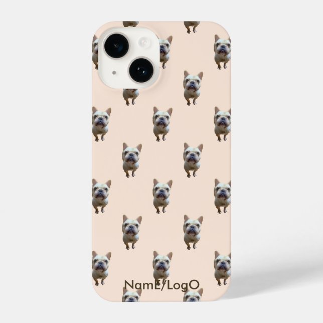 pattern_1_french bulldog_1 iPhone case Hülle (Rückseite)