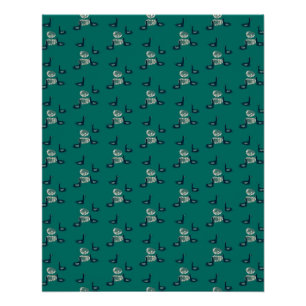 pattern_6_Enten, ein Mädchen glänzendes Freund Pos Poster