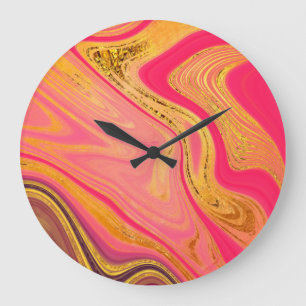 Pattern Abstract Marbled Große Wanduhr