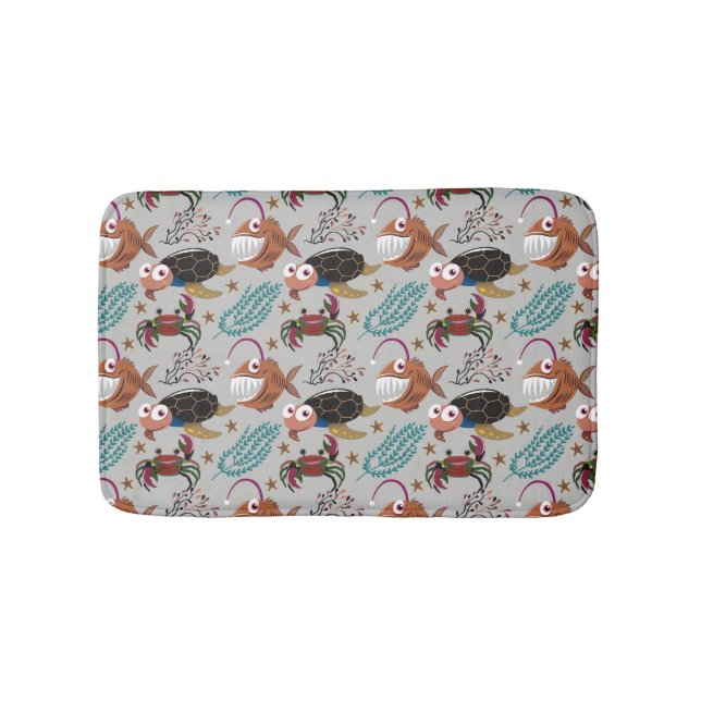 Pattern-Aquatic Ocean Underwater Badematte (Vorderseite)