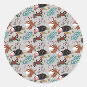 Pattern-Aquatic Ocean Underwater Runder Aufkleber