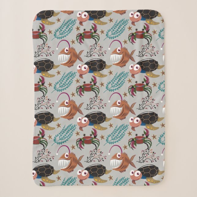 Pattern-Aquatic Ocean Underwater Sherpadecke (Vorderseite)