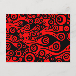 Pattern ARTs - Tattoo Circle Flammen   Feuer rot Postkarte