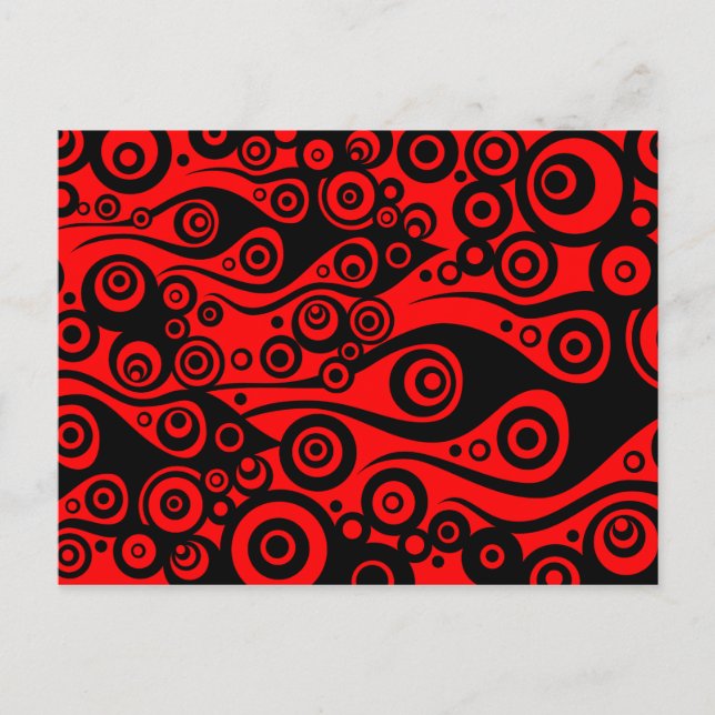 Pattern ARTs - Tattoo Circle Flammen | Feuer rot Postkarte (Vorderseite)