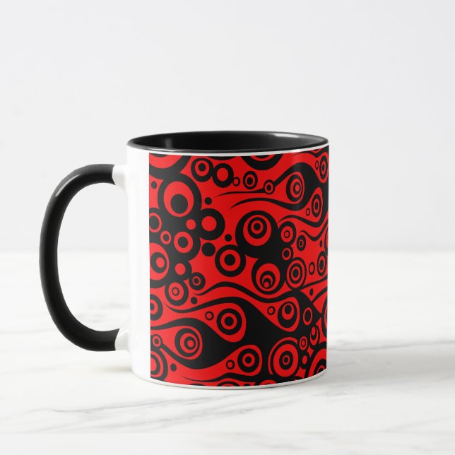 Pattern ARTs - Tattoo Circle Flammen | Feuer rot Tasse (Links)