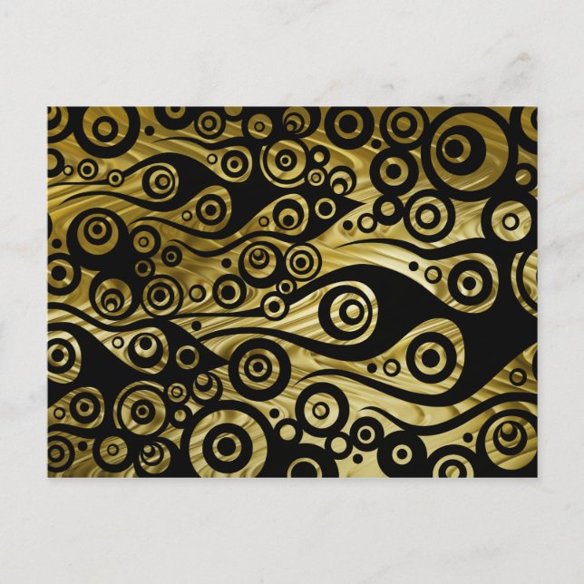 Pattern ARTs - Tattoo Circle Flammen | Goldene Wel Postkarte (Vorderseite)