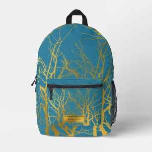 Pattern Blauer Individuelle Name für die Goldene B Bedruckter Rucksack