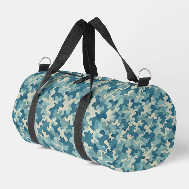 Pattern Blue Camouflage Duffle Bag (Linke Seite)