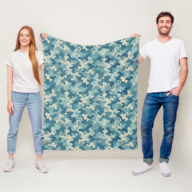 Pattern Camouflage Blue Fleecedecke (Beispiel)