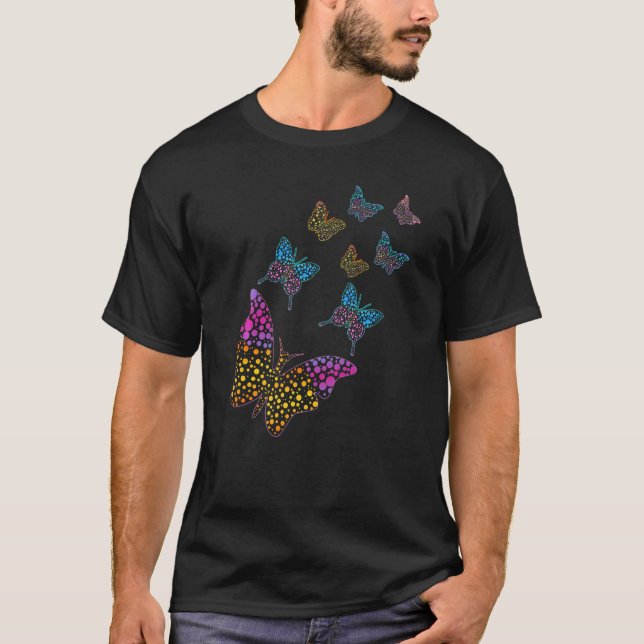Pattern Colorful Butterfly September International T-Shirt (Vorderseite)