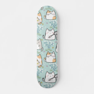 Pattern Cute Kawaii Cats butterbutterflies Skateboard