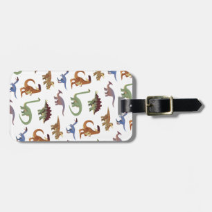 Pattern Dino Comic Dinosaurier Gepäckanhänger