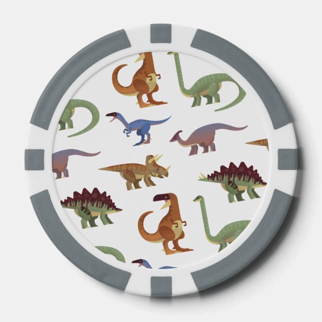 Pattern dino Comic Dinosaurier Pokerchips (Vorderseite)