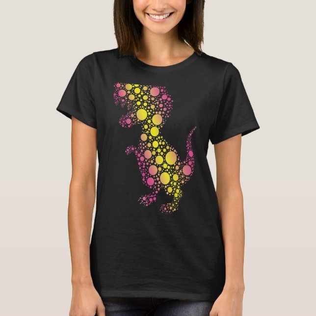 Pattern Dinosaurier Colorful September Internation T-Shirt (Vorderseite)