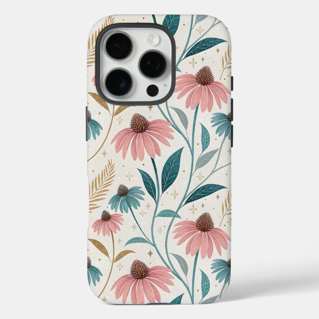 Pattern Echineceas Glitter Case-Mate iPhone Hülle (Rückseite)