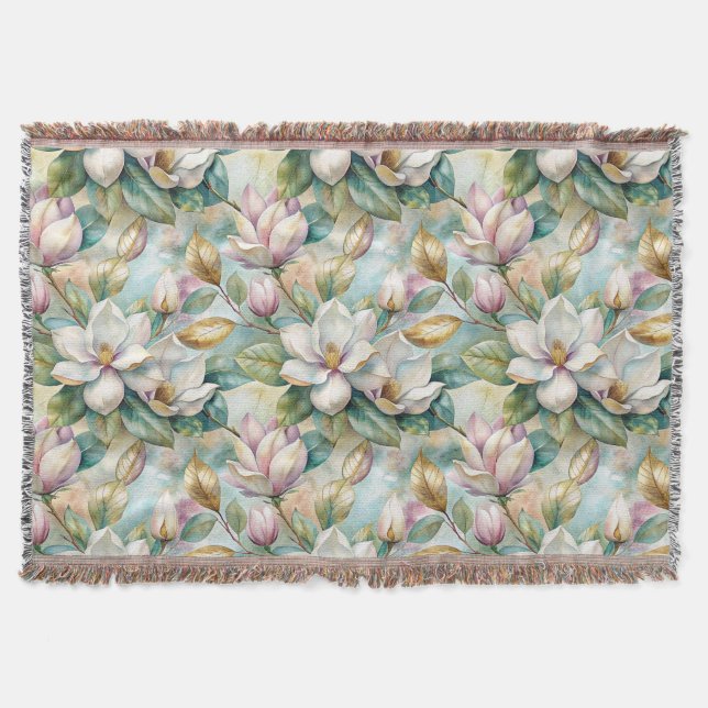 Pattern Elegant Magnolia Flowers Decke (Vorderseite)