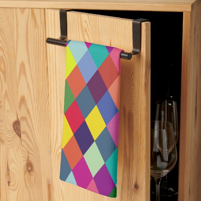 Pattern Fashion Colorful - Moderner FrühlingsHipst Geschirrtuch (Drittel gefaltet)