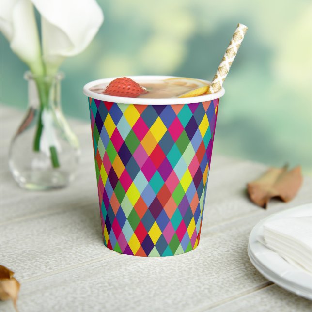 Pattern Fashion Colorful - Moderner FrühlingsHipst Pappbecher (In Situ)